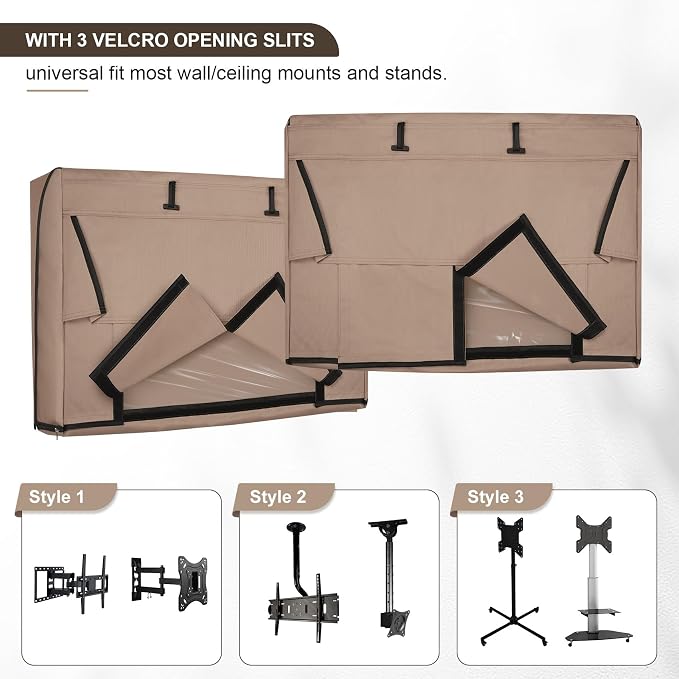 ULTCOVER Waterproof Outdoor TV Cover with Clear Front Flap for 28-32 inch Outside Flat Screen Televisions