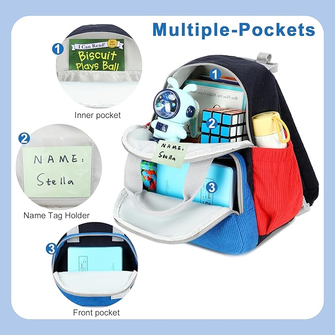 Bluboon Toddler Backpack for Girls Boys 2-4 Cute 12" Preschool Kindergarten Backpacks Kids Daycare Bags School Trave toddler boy gifts for 2 3 4 year old boy