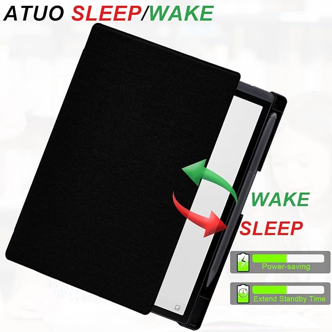 Slimshell Case for 8.2'' iFLYTEK AINOTE Air 2 Smart Auto Sleep/Wake Ultra-Thin Lightweight Leather Folio Cover with Built-in Pen Holder & Magnetic Closure (Cloth Black)