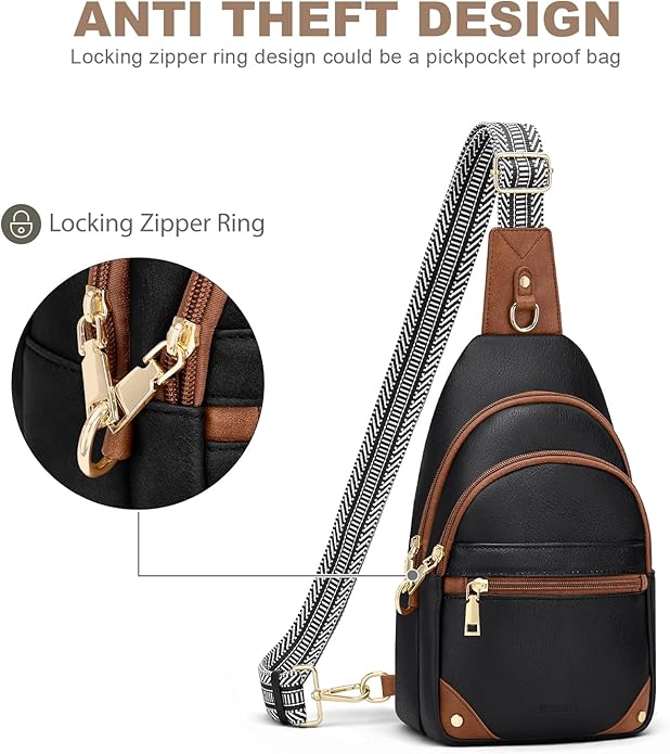 SYTRAH Anti Theft Crossbody Bags for Women, RFID Sling Bag Travel Purse, RFID Cross Body Purses Chest Bag for Travel