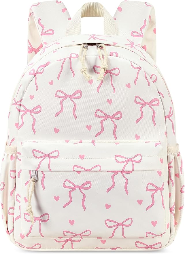 LOIDOU Mini Backpack for Women, 12" Bow Tie Cute Small Backpack for Girls Daily, Lightweight Daypack for Traveling, Casual Bookbag for Kids