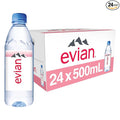 evian Natural Spring Water, PH Balanced with Natural Electrolytes, 16.9fl oz./500mL Bottles (pack of 24)