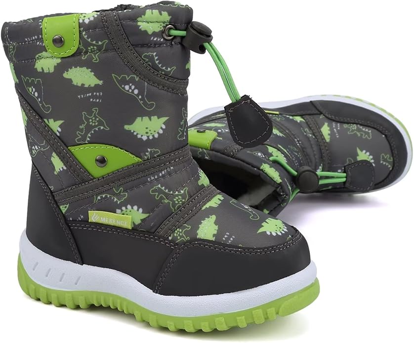 CIOR Winter Snow Boots for Boy and Girl Outdoor Waterproof with Fur Lined(Toddler/Little Kids)
