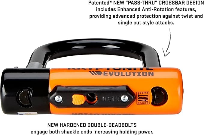 Kryptonite Evolution Mini-7 Bike U-Lock, 13mm Steel Shackle, 4 ft Cable | bike-locks
