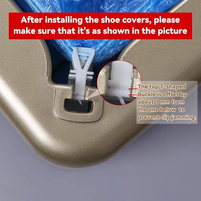 Automatic Shoe Cover Machine with 200 Disposable Shoe Covers Auto Shoe Covers Dispenser for indoors Use Disposable Non-slip Waterproof Shoe Covers for Home, Offices, Factories (Gold)