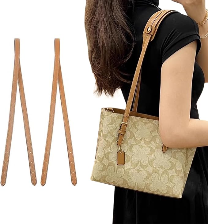 Jiesinlov 2 Pcs Bag Microfiber Leather Strap Replacement Shoulder Straps for Mollie 25 Tote Handbag(Khaki)