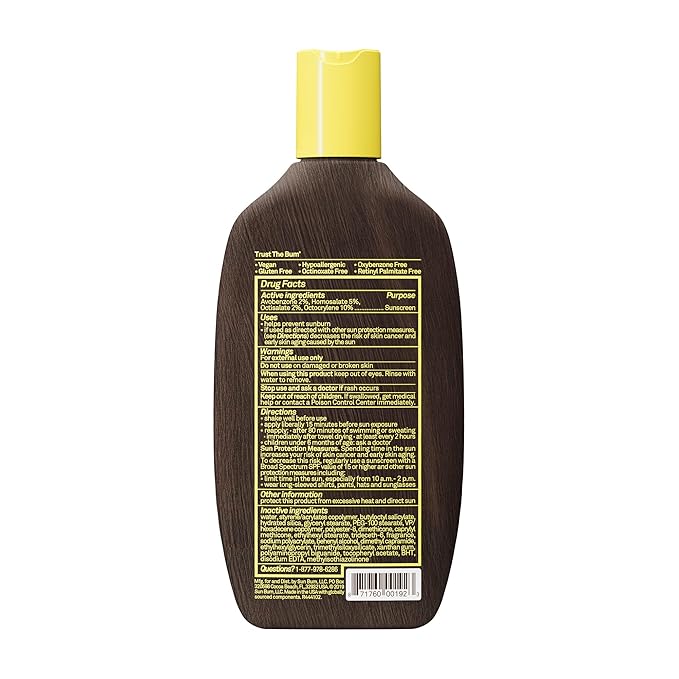 Sun Bum Original SPF 15 Sunscreen Body Lotion - Broad Spectrum Moisturizing Sunscreen with Vitamin E - Hawaii 104 Act Compliant (Made without Octinoxate & Oxybenzone) - 8 oz