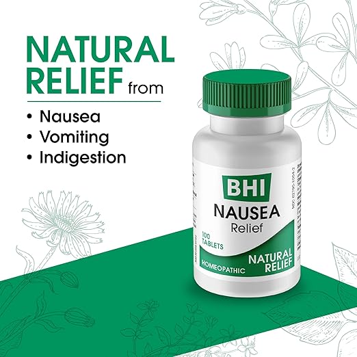 MediNatura BHI Nausea Relief – Digestive Health Support for Nausea, Vomiting, Indigestion & Stomach Discomfort – Fast-Acting, Chewable & Non-Drowsy - 100 Count