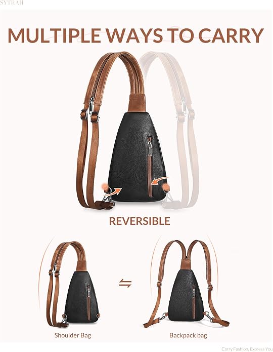 SYTRAH Anti Theft Sling Bag for Women, RFID Crossbody Purses Convertible Sling Backpack, Cross Body Purse Chest Bag