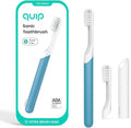 Quip Sonic Electric Toothbrush for Adults with Timer - Includes Travel Case & Replacement Brush Head - 3 Month Battery Life, Plastic Handle - Marine Blue