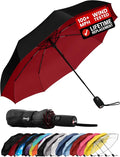 Repel Windproof Travel Umbrella - Compact & Withstands Winds up to 100MPH , Strongest Premium Auto Folding Umbrella for Rain and Sun - Durable, Light & Portable for Women & Men , Fits Backpack & Cars