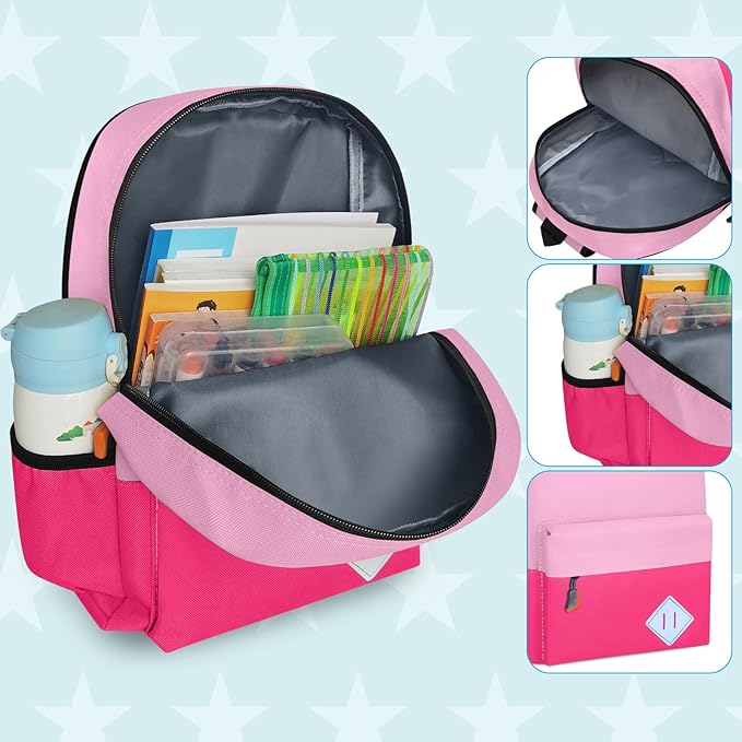 AZKAQA Little Kids Backpack for Girls Boys - Toddler Preschool Backpack School Bag Cute Kindergarten Backpack for Aged 3-6, Pink Rose