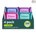 goodwipes Flushable Butt Wipes - Extra Large Adult Wet Wipes For Women & Men - Bathroom Essentials - Sewer & Septic Safe - Variety Pack, 200 Count (4 Packs)
