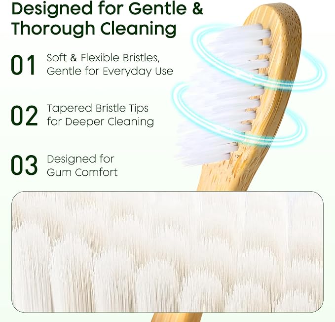 50 Pack Bamboo Toothbrushes Kit, Disposable Travel Toothbrushes with Toothpaste (6g), Individually Wrapped Guest Dental Kit for Hotel Amenities, Airbnb Hosts, Travel & Camping