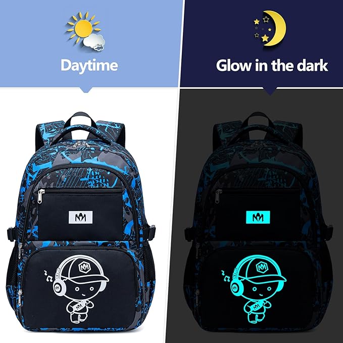 Bluboon Kids Backpack Boys Camo Bookbag Teens Elementary School Bag Daypack Travel Back Pack Middle school (Camo-boy)