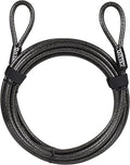 20FT Security Steel Cable with Loops, 3/8 inch (10 mm) Thick Heavy Duty Vinyl Coated Braided Lock Cable, Cut Resistant & Weatherproof Anti Theft Wire Cable for U-Locks and Padlocks(20/30/40 ft)