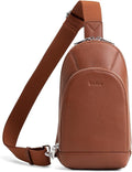 befen Genuine Leather Sling Bag for Women Anti Theft Crossbody Chest Bags Leather Fanny Packs for Travel with RFID Card Slots