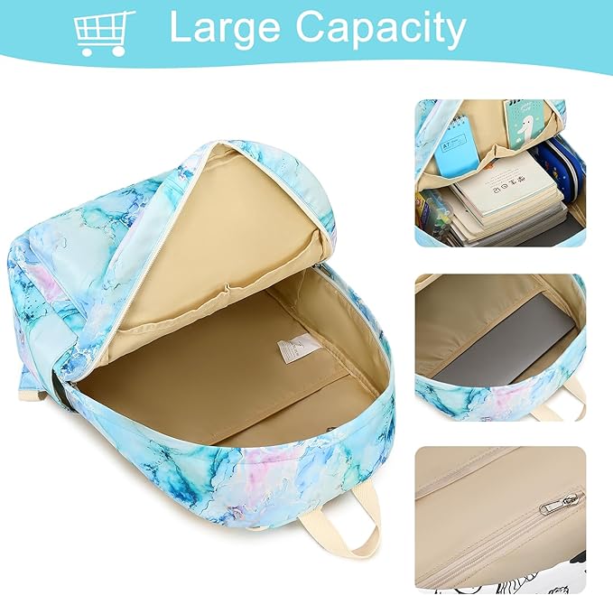 LEDAOU Backpack for Girls School Bag Kids Bookbag Teen Backpack Set Daypack with Lunch Bag and Pencil Case | Kids, Bookbag, Daypack, with Lunch Bag, and Pencil Case