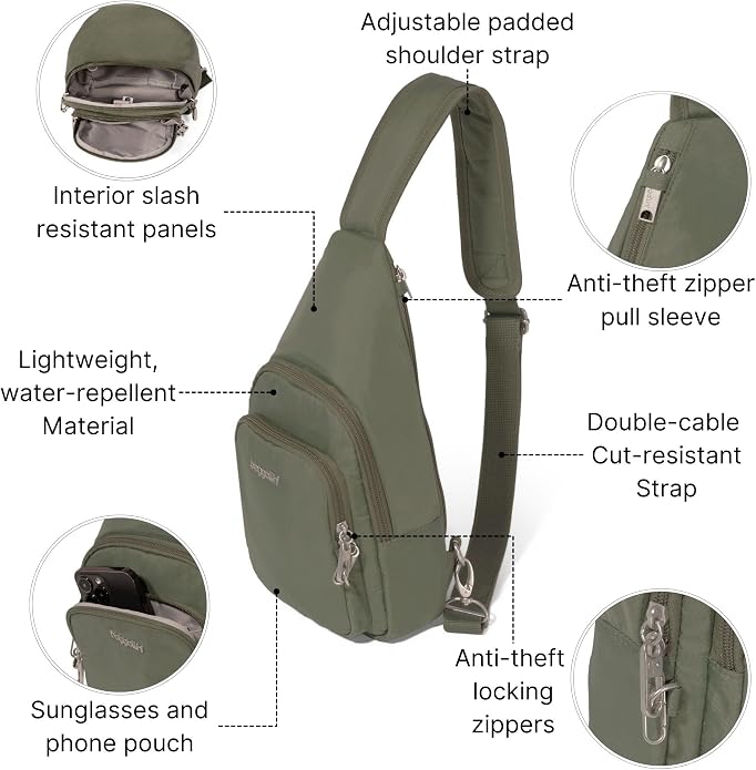 Baggallini Securtex Anti-Theft Daytripper Sling