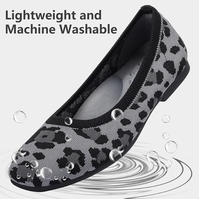 Frank Mully Women's Flats Square Toe Flats Comfortable Slip on Washable Ballet Flats Shoes for Women Dressy Work