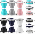 Nuenen 6 Pcs Collapsible Water Bottles 17 oz Silicone Foldable Water Bottles Portable Travel Water Bottle with Buckle for Camping Hiking Sports Outdoor Gym Summer (Bright Color)