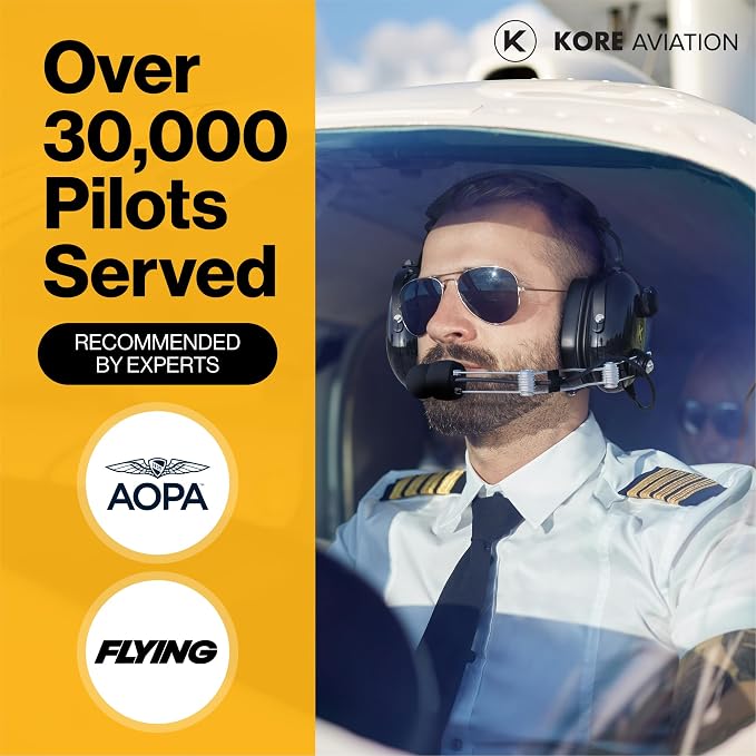 P1 General Aviation Headset with Pilot Headset Bag, and 100% Cotton Ear Cloth Cover