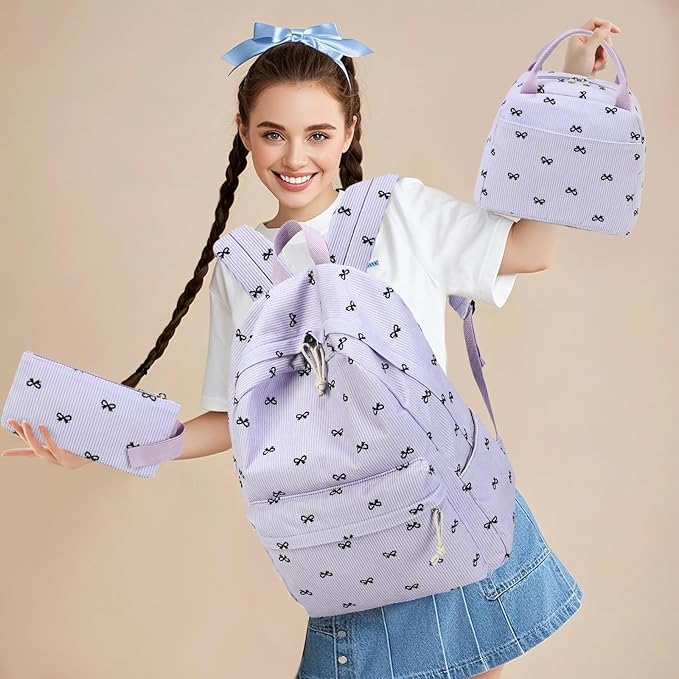 LEDAOU Backpack for Girls School Bag Kids Bookbag Teen Backpack Set Daypack with Lunch Bag and Pencil Case | Kids, Bookbag, Daypack, with Lunch Bag, and Pencil Case