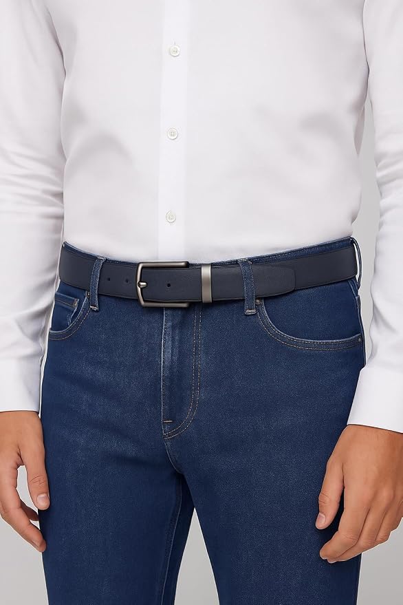 Nautica Men's Reversible Leather Belt | 2-in-1 | Classic | Everyday | Business | Work | Dress | Casual | Metal Buckle