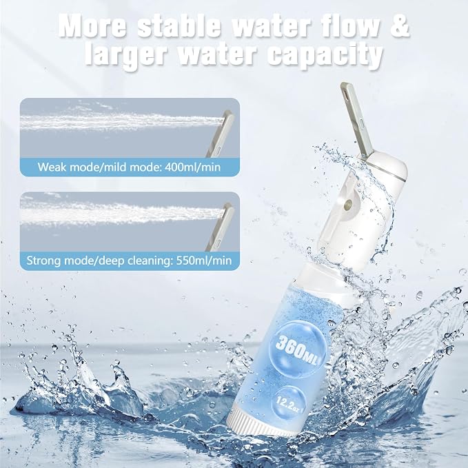 Upgrade SPACEREST Portable Bidet for Travel with 360ml Bottle, No Noise & Waterproof Handheld Sprayer, Rechargeable Electric Portable Bidet for Women & Men, Personal Hygiene & Postpartum Care