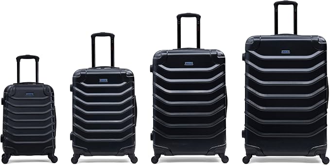 InUSA ENDURANCE Luggage with Spinner Wheels | Durable Lightweight Hardshell Suitcase, Travel Sets with Handle and Trolley | (20in, 24in, 28in, 32in) 4 Pieces Luggage Set | Black