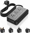 Mapambo 2000W Voltage Converter US to Europe, 7 in 1 Converter for European Travel for Hair Dryer, Kettles, Coffee Makers and etc. 220v to 110v Converter for International Travels (Matt Black)