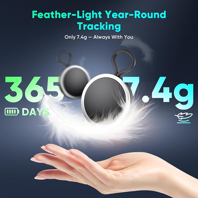 4-Pack Air Tracker Tags Compatible with Find My (iOS Only) Bluetooth Tracker, Smart Keys Finder and Item Locator with Hooks for Wallet Luggage Backpack 4Black
