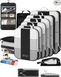 10 Set Compression Packing Cubes for Travel Essentials,Compressible Expandable Packing Cubes for Suitcase,OlarHike Luggage Garment Bags for Travel,Handy Helper for Organizing Clothes(Black)