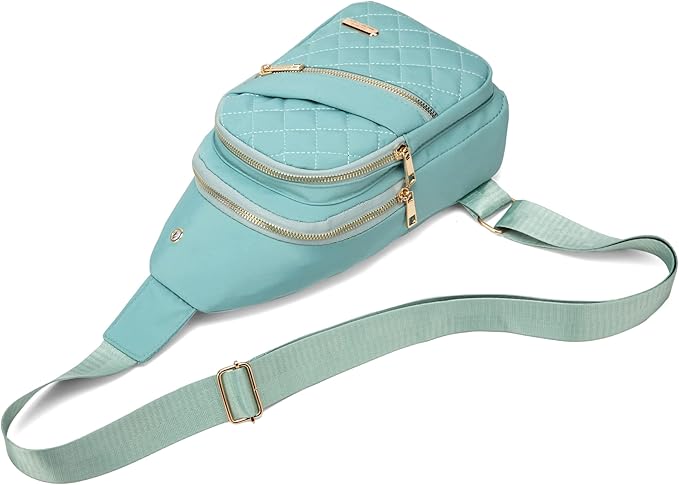 AOSTIHOT Crossbody Small Sling Backpack Sling Bag for Women, Chest Bag Daypack Crossbody for Travel Sport Running Hiking Green