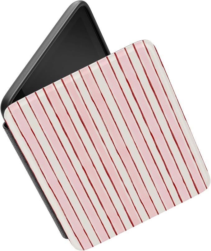 Casely Kindle Case | Pretty in Pastel | Blush Stripes | Compatible with 7" Kindle Colorsoft and 7" Kindle Paperwhite (12th Gen)