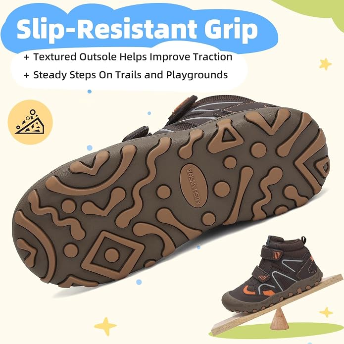 Mishansha Kids Water Resistant Hiking Boots, Boys Girls Anti Collision Anti-Skid Athletic Outdoor Adventure Trekking Shoes