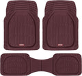 Motor Trend FlexTough Floor Mats for Cars, Burgundy Deep Dish All-Weather Car Mats, Waterproof Trim-To Fit Automotive Cars Trucks SUV, Universal Liner Accessories