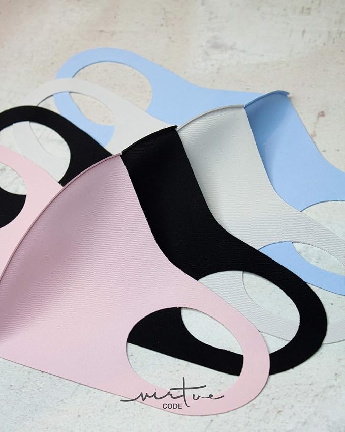 Virtue Code Second Skin Cloth Face Mask Pack. 4 Buttery Soft Masks Washable Fabric