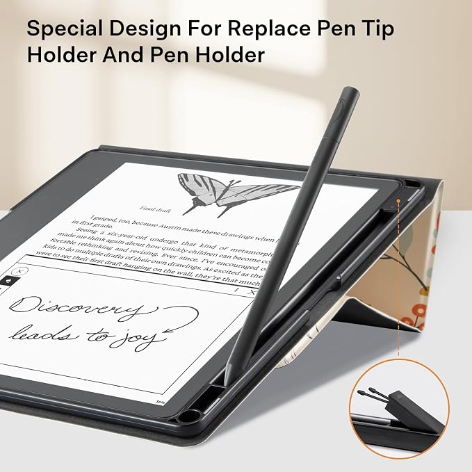 CoBak Stand Case for E-Reader case - Premium Folio Leather Cover with Pen Holder, Auto Sleep/Wake - Compatible with 10.2 Inch(2022/2024 Release)