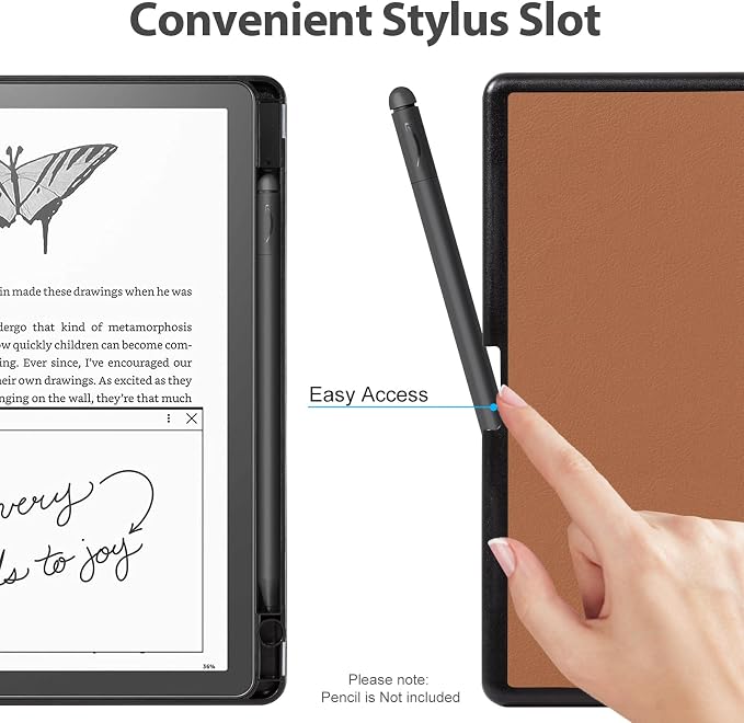 CoBak Case for Kindle Scribe - All New PU Leather Cover with Auto Sleep Wake Feature for Kindle Scribe 10.2" 2022 & 2024 Released with Pen Holder