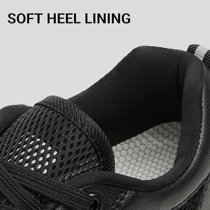 Treesky Black Slip On Non Slip Work Shoes for Women, Faux Leather Sneakers | Slip resistant soles, water resistant faux leather, wipe clean, EVA cushioning, no-tie slip-on, for kitchen & food service
