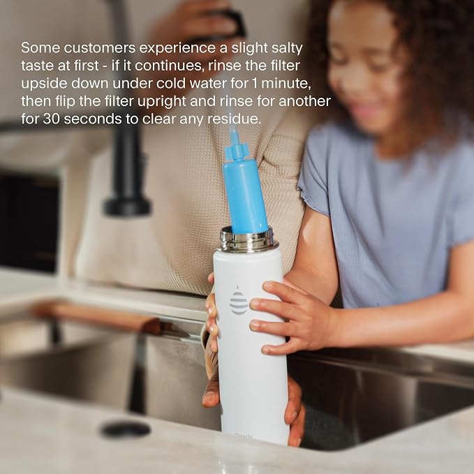 Clearly Filtered Water Bottle | Removes 220+ Contaminants, Double-Wall Insulated Stainless Steel, BPA/BPS Free, Phthalate Free, Filters Flouride Lead Chlorine (32oz, Bubble Gum)