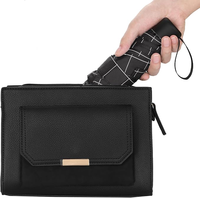 GAOYAING Compact Travel Umbrella with Case Sun&Rain Lightweight Small and Compact Suit for Pocket