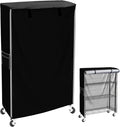 Wire Shelf Cover 36x18x54 Heavy Duty 600D Dustproof Storage Rack Cover | shelving cover side pockets for tools, inner Velcro fixation for stability, for a clean and organized storage