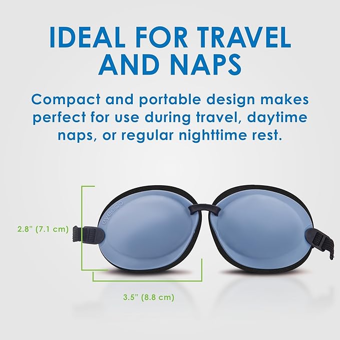 Eye Eco Tranquileyes XL Advanced Warm Compress - Dark Eye Mask for Dry, Irritated Eyes - Combines Moisture and Heat for Comfort and Eye Shade - Blue