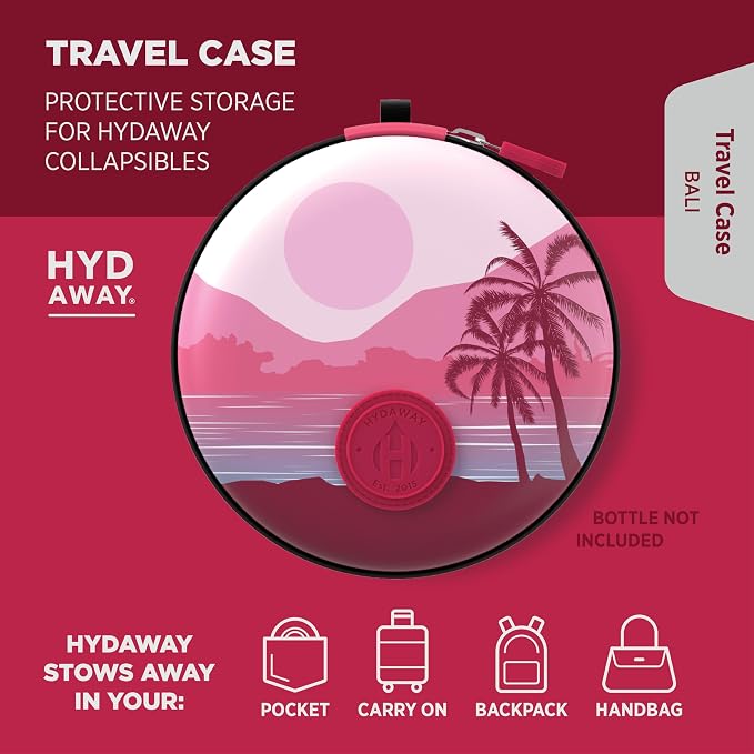 HYDAWAY Hydration Travel Pack - 25oz Collapsible Water Bottle with Flip-Top Lid and Protective Travel Case - BPA-Free, Leak-Resistant, Reusable Bottle for Traveling, Hiking, and Daily Use