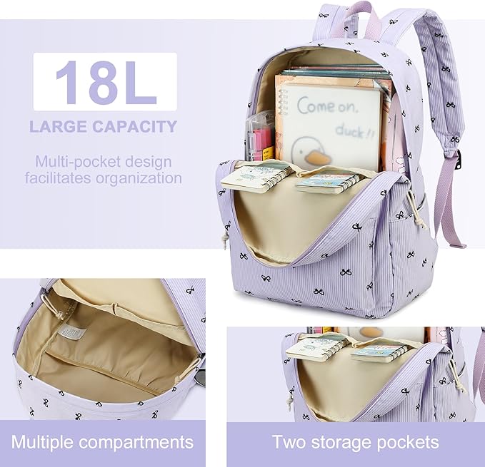 LEDAOU Backpack for Girls School Bag Kids Bookbag Teen Backpack Set Daypack with Lunch Bag and Pencil Case | Kids, Bookbag, Daypack, with Lunch Bag, and Pencil Case