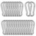 30PCS M8 Heavy Duty Carabiner Clip, 3Inch Snap Hook Quick Link Small Carabiner Clips,Spring Link Buckle for Fishing Camping Hammock Dog Leashes-550LBS Holding Capacity (Silver)