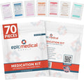 Epic Medical Supply First Aid Kit Medication Refill – 70-Count Unit Dose Packets – Emergency Medicine Kit Pills for 1st Aid Kit Refills, Travel, Office, Dorm, Camping – Assembled in USA (70 Pieces)