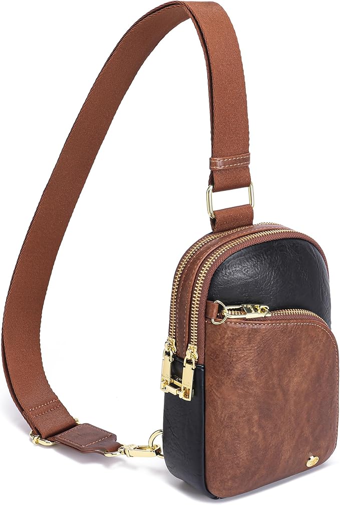 INICAT RFID Blocking Sling Bag, Anti Theft Crossbody Bag for Women Compact Travel Purses Vegan Leather